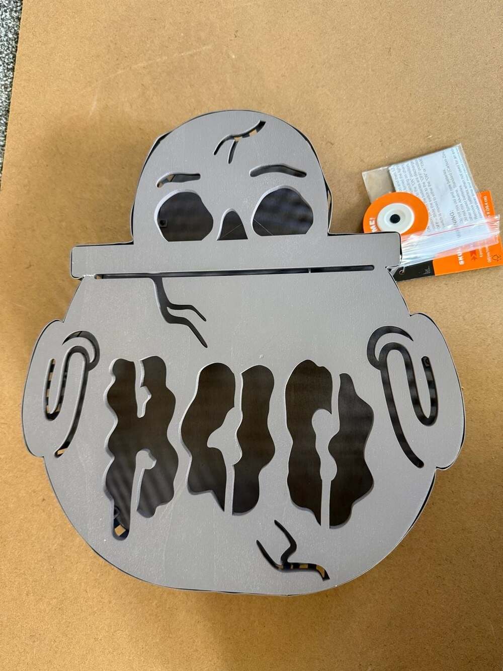 Hyde & EEK! Boutique 12" Light-Up Skull in Cauldron "BOO" Halloween Decoration